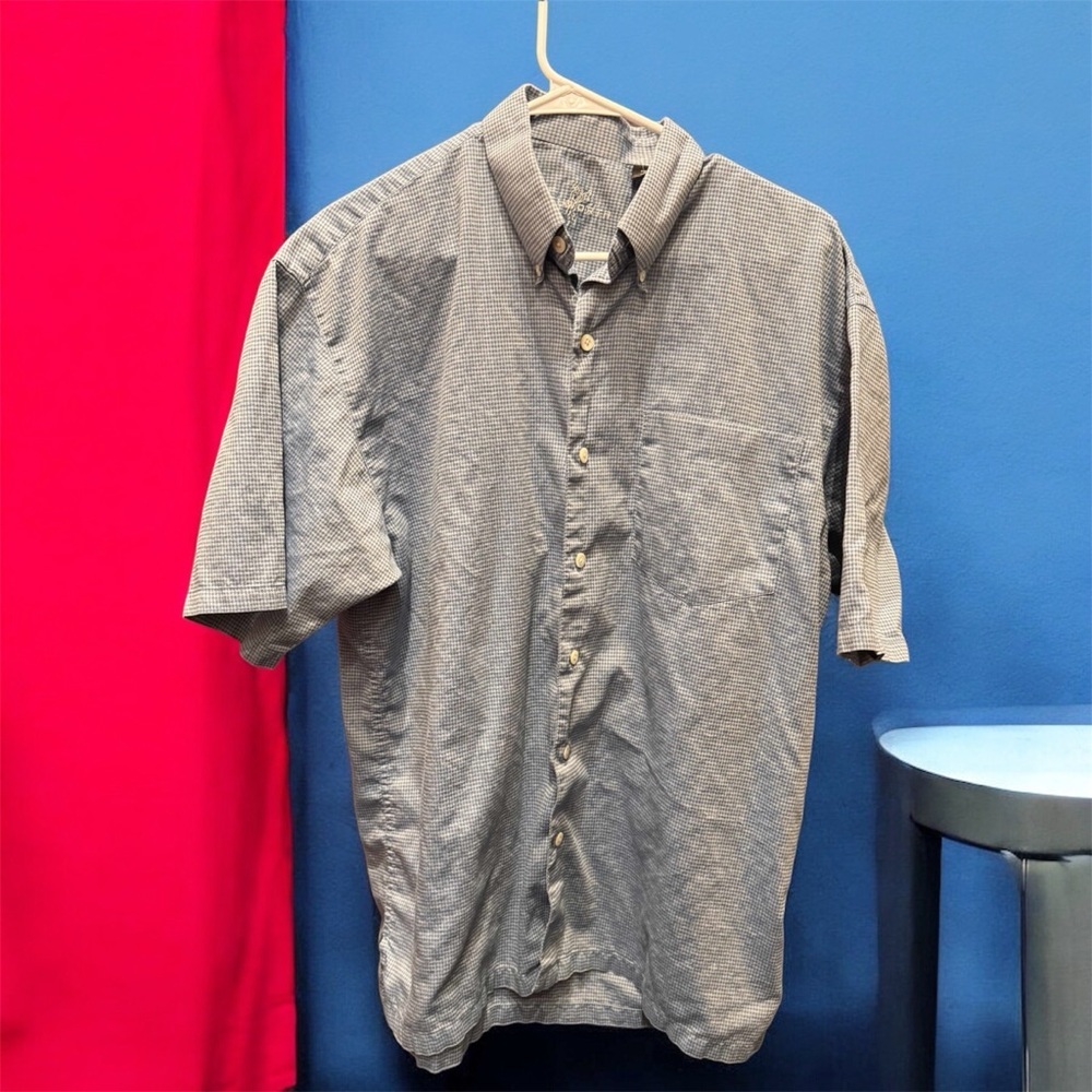 Ashworth Men's Casual baby blue Button Down Shirt LARGE